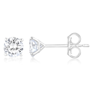 Luminesce Lab Grown 1 Carat Diamond Stud Earrings in 9ct White Gold