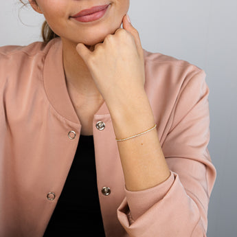 Luminesce Lab Grown 1 Carat Diamond Tennis Bracelet in Gold Plated Silver