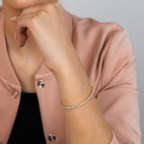 Luminesce Lab Grown 4 Carats Diamond Tennis Bracelet in Gold Plated Silver