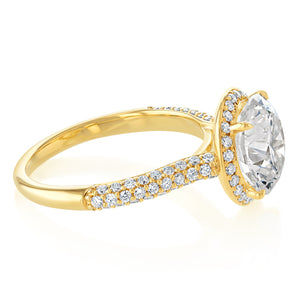Luminesce Lab Grown 3.5 Carats with 3 Carats Center Diamond in 9ct Yellow Gold