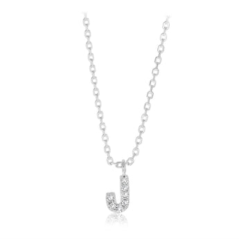 Luminesce Lab Grown Diamond "J" Pendant on Adjustable 40-45cm Chain Set in Sterling Silver