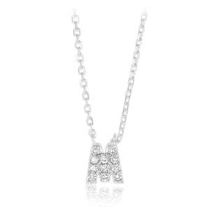 Luminesce Lab Grown Diamond "M" Pendant on Adjustable 40-45cm Chain Set in Sterling Silver