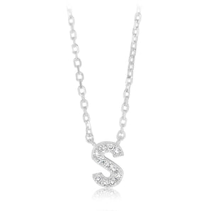 Luminesce Lab Grown Diamond "S" Pendant on Adjustable 40-45cm Chain Set in Sterling Silver