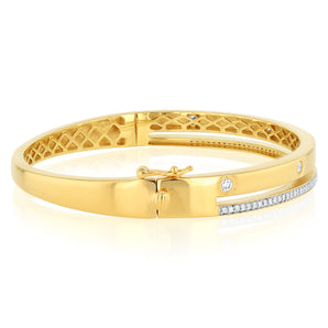 Luminesce Lab Grown 1/2 Carat Diamond Bangle in Gold Plated Silver