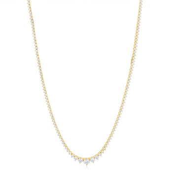 Luminesce Lab Grown 4 Carat Diamond Tennis Necklace in 9ct Yellow Gold