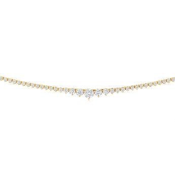 Luminesce Lab Grown 4 Carat Diamond Tennis Necklace in 9ct Yellow Gold