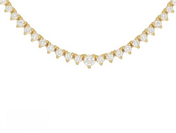 Luminesce Lab Grown 2 Carat Diamond Tennis Necklace in 9ct Yellow Gold