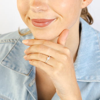 Luminesce Lab Grown 1/5 Carat Diamond Halo Ring in Sterling Silver