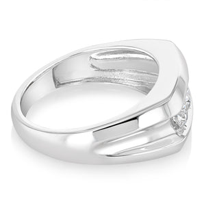 Luminesce Lab Grown 1 Carat Diamond Gents Ring in Sterling Silver