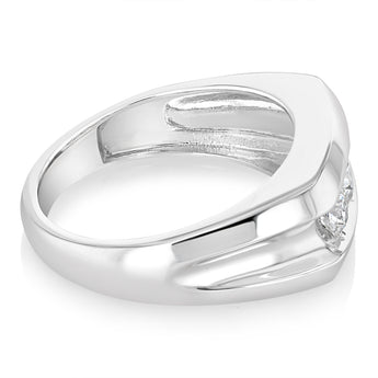 Luminesce Lab Grown 1 Carat Diamond Gents Ring in Sterling Silver