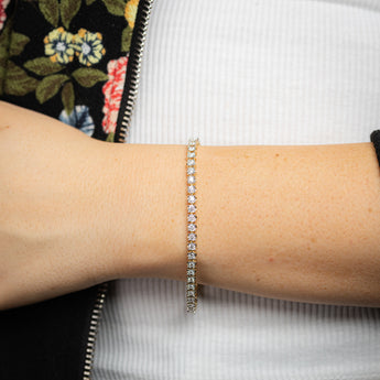 Luminesce Lab Grown 2.00 Carat Diamond Tennis Bracelet in Gold Plated Silver