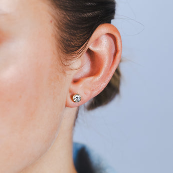 Luminesce Lab Grown 3/4 Diamond Bezel Set Earrings in 9ct Yellow Gold