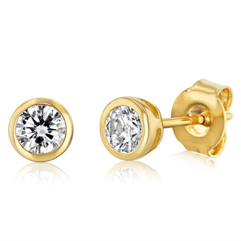 Luminesce Lab Grown Diamond Bezel Set Earrings in 9ct Yellow Gold