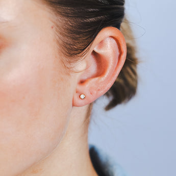 Luminesce Lab Grown 1/6 Carat Diamond Bezel Set Earring in 9ct Yellow Gold
