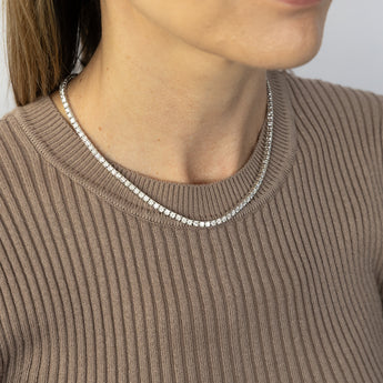 Luminesce Lab Grown 10 Carat Adjustable Tennis Necklace in Sterling Silver
