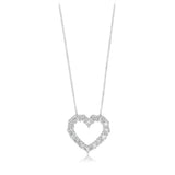 Luminesce Lab Grown 1 Carat Diamond Heart Pendant on 45cm Chain in Sterling Silver