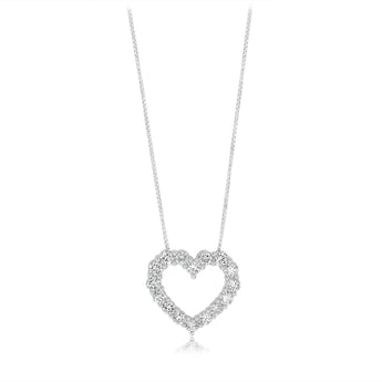 Luminesce Lab Grown 1 Carat Diamond Heart Pendant on 45cm Chain in Sterling Silver