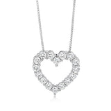 Luminesce Lab Grown 1 Carat Diamond Heart Pendant on 45cm Chain in Sterling Silver