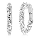 Luminesce Lab Grown 3 Carats Diamond Hoop Earrings in Sterling Silver