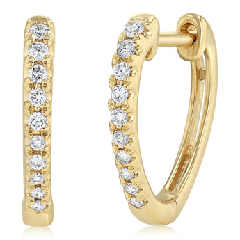 Luminesce Lab Grown 1/10 Carat Diamond Hoop Earrings in 9ct Yellow Gold