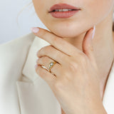 Luminesce Lab Grown 1 Diamond Heart Ring in 9ct Yellow Gold