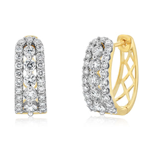 Luminesce Lab Grown1 Carat Diamond Hoop Earrings in 9ct Yellow Gold