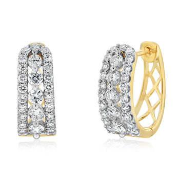 Luminesce Lab Grown1 Carat Diamond Hoop Earrings in 9ct Yellow Gold