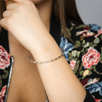 Luminesce Lab Grown 1/6 Carats Diamond Bangle in Sterling Silver