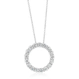 Luminesce Lab Grown 2 Carat Diamond Circle Pendant in Sterling Silver