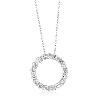 Luminesce Lab Grown 2 Carat Diamond Circle Pendant in Sterling Silver