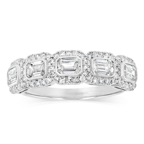 Luminesce Lab Grown 1 Carat Diamond Halo Ring in Sterling Silver