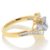 Luminesce Lab Grown 2 Carats Solitaire Diamond Ring with Channel Set Side Diamonds in 9ct Yellow Gold