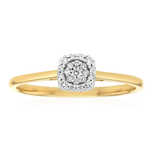 Luminesce Lab Grown 1/6 Carat Diamond Dress Ring in 9ct Yellow Gold