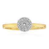 Luminesce Lab Grown 1/6 Carat Diamond Cluster Dress Ring in 9ct Yellow Gold