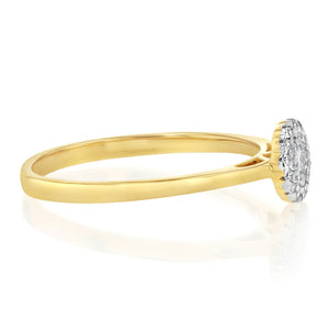 Luminesce Lab Grown 1/6 Carat Diamond Cluster Dress Ring in 9ct Yellow Gold
