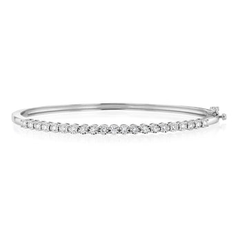 Luminesce Lab Grown 1/2 Carat Diamond Oval Bangle in Sterling Silver