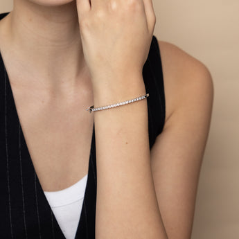 Luminesce Lab Grown 1/2 Carat Diamond Oval Bangle in Sterling Silver