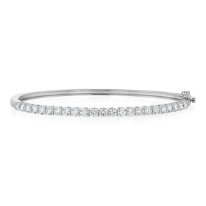 Luminesce Lab Grown 2 Carat Diamond Bangle in Sterling Silver