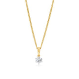 Luminesce Lab Grown 1/4 Carat Solitaire Diamond Pendant in 9ct Yellow Gold