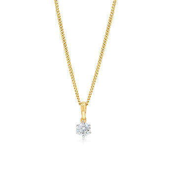 Luminesce Lab Grown 1/4 Carat Solitaire Diamond Pendant in 9ct Yellow Gold