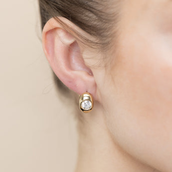 Luminesce Lab Grown 1.5 Carats Diamond Hoop Earrings in Gold Plated Sterling Silver