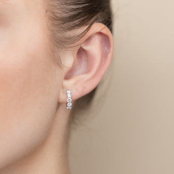 Luminesce Lab Grown 2 Carats Diamond Hoop Earrings in Sterling Silver