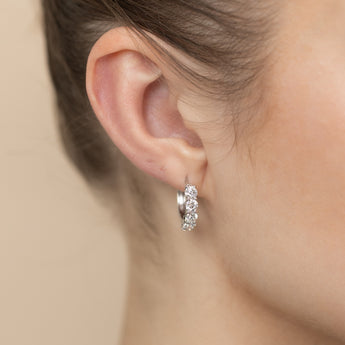 Luminesce Lab Grown 3 Carats Diamond Hoop Earrings in Sterling Silver