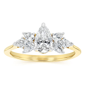 Luminesce Lab Grown 0.95 Carat Diamond Ring in 9ct Yellow Gold