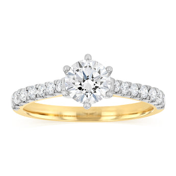 Luminesce Lab Grown 1 Carat Diamond Ring in 9ct Yellow Gold