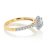 Luminesce Lab Grown 1 Carat Halo Brilliant Cut Ring in 9ct Yellow Gold