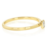 Luminesce Lab Grown 1/10 Carat Emerald Cut Bezel Solitaire Diamond Ring in 9ct Yellow Gold