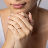 Luminesce Lab Grown 1/10 Carat Emerald Cut Bezel Solitaire Diamond Ring in 9ct Yellow Gold