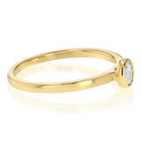 Luminesce Lab Grown 1/10 Carat Oval Cut Bezel Solitaire Diamond Ring in 9ct Yellow Gold