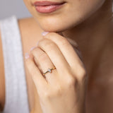 Luminesce Lab Grown 1/10 Carat Marquise Cut Bezel Solitaire Diamond Ring in 9ct Yellow Gold